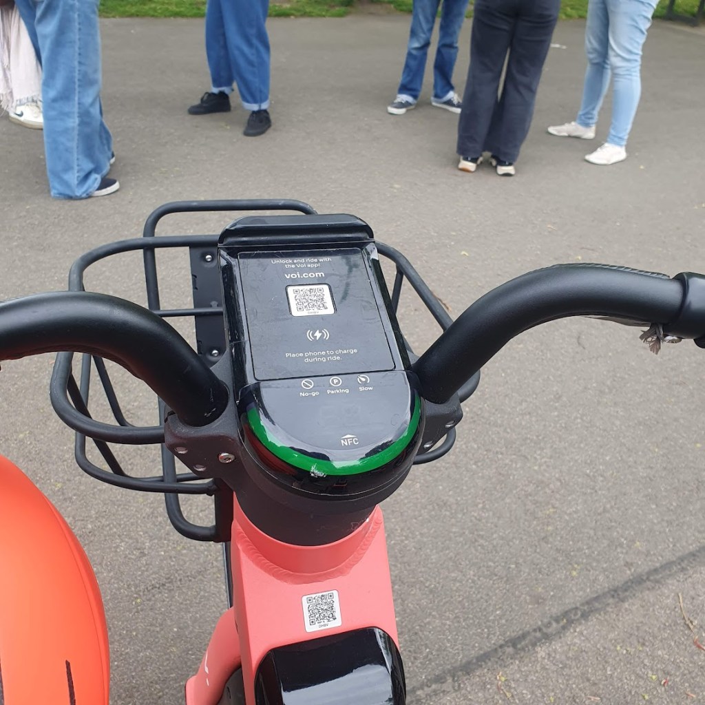 The phone holder on the bike