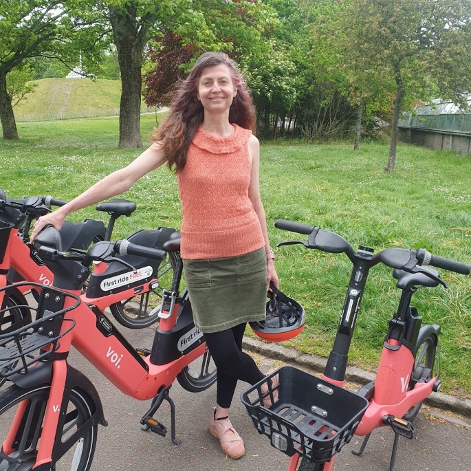 Me with Voi e-bikes at Duthie Park
